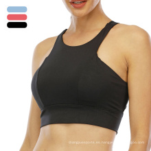 Essentials sujetador deportivo con mangas de cuello alto 4xl de talla grande para mujeres sujetador de gimnasio de sujetador de alto impacto de alto impacto